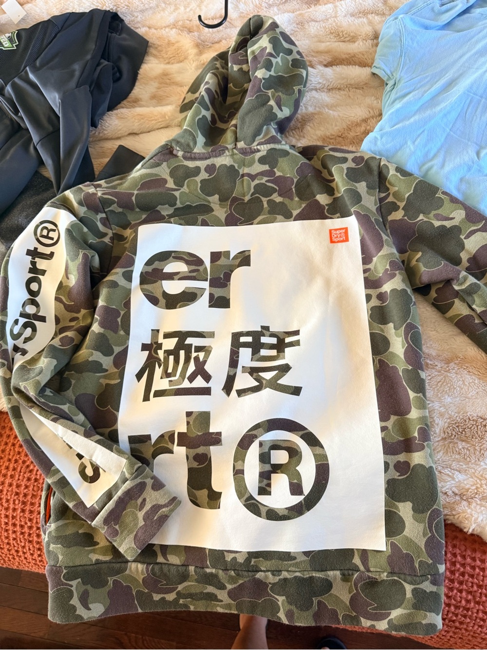Superdry Sport Orange Mesh Lined Camo Jacket - Picture 3 of 4